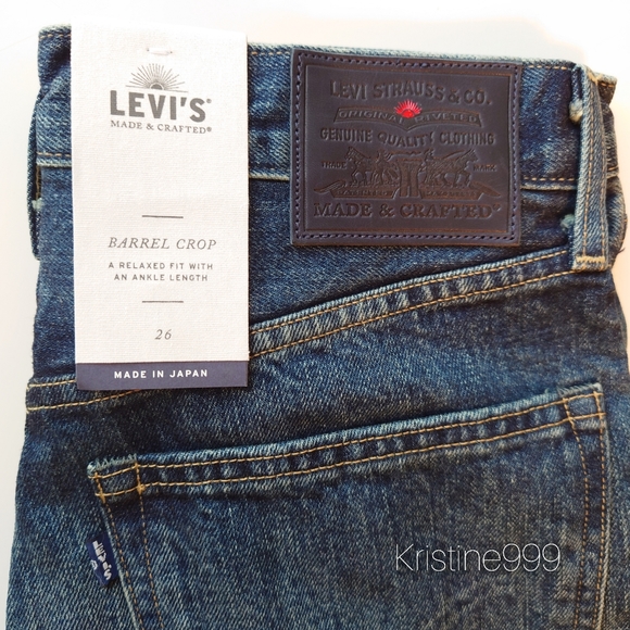 Levi's Japan Made & Crafted Barrel Loose Fit Jeans in Medium Dark Wash Mado NWT - Picture 7 of 9